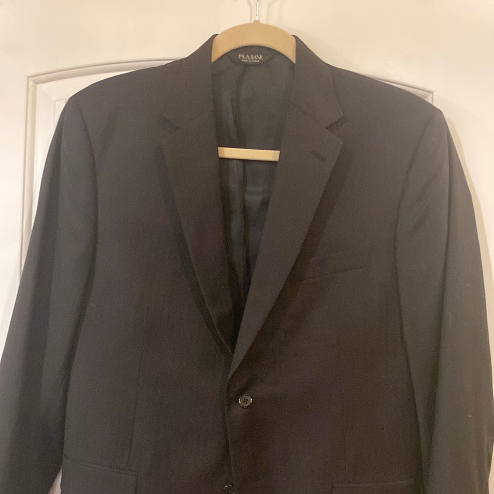 Jos A Bank black herringbone 46R blazer sport coat Signature